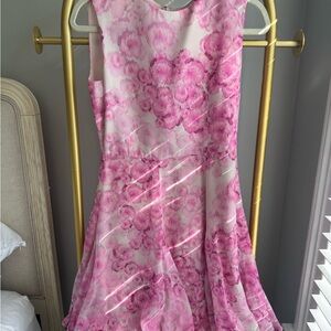 Pink Sleeveless Fit and Flare Wedding Guest Dress